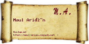 Maul Arián névjegykártya